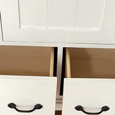 Painted White Farmhouse Dresser With Black Hardware