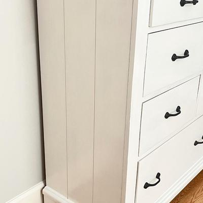 Painted White Farmhouse Dresser With Black Hardware