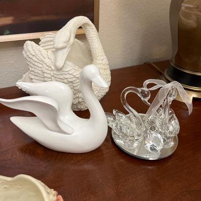 Ceramic swans