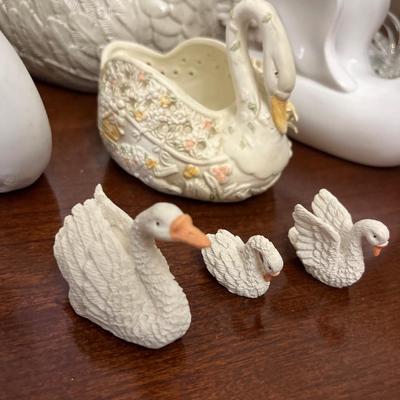 Ceramic swans