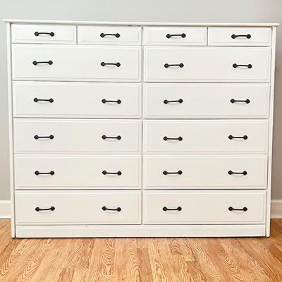 White Painted Farmhouse Double Chest Of Drawers ~ Lots of Drawers
