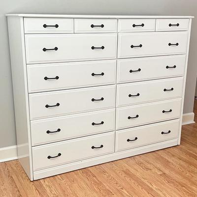 White Painted Farmhouse Double Chest Of Drawers ~ Lots of Drawers