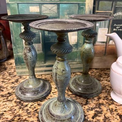 LeGrand Buffet coffee/creamer set, canvas art, candlesticks