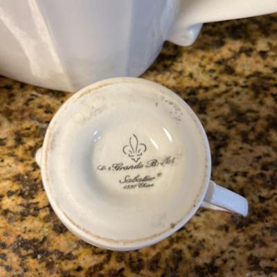 LeGrand Buffet coffee/creamer set, canvas art, candlesticks