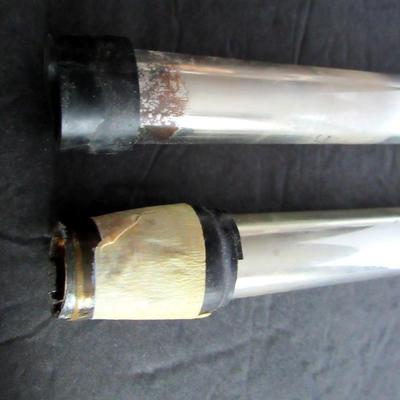 2 Vintage Long Mercury Glass Candles