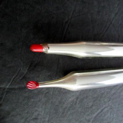 2 Vintage Long Mercury Glass Candles