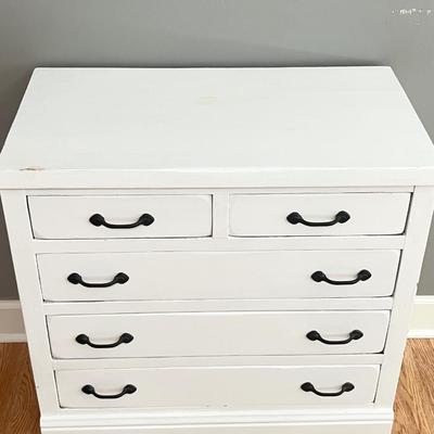 White Painted Farmhouse Chest ~