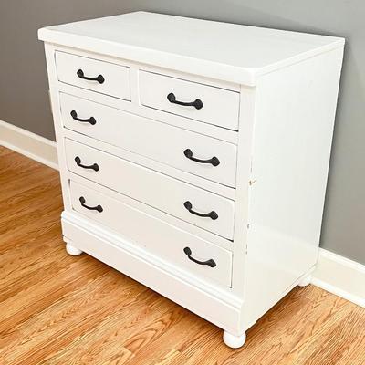 White Painted Farmhouse Chest ~