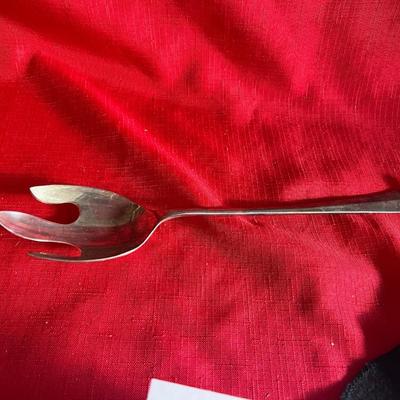 Random silverware with holder and silver plated serving utensils
