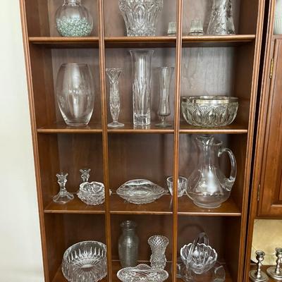 Large group of crystal dishes & decor