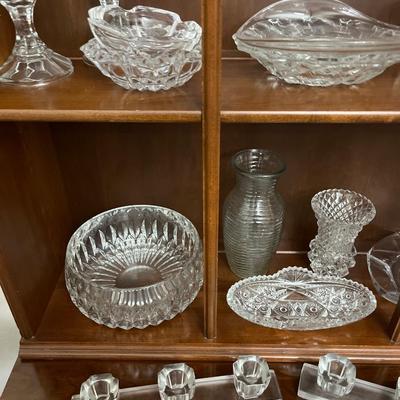 Large group of crystal dishes & decor