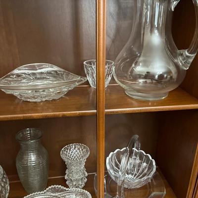Large group of crystal dishes & decor