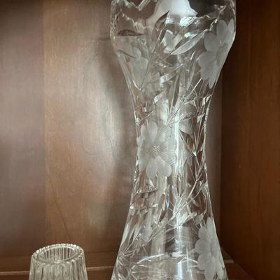 Large group of crystal dishes & decor