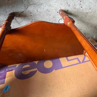 Marble top end tables or hall tables with a small drawer in the front There are a couple scratches, but they are in nice shape