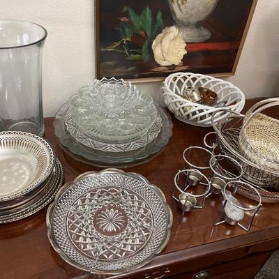 DR7- Crystal. & silver serveware