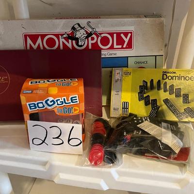 Variety of board games for family fun night Boggle monopoly Scrabble