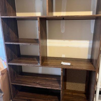 Wood entertainment shelf some scratches sturdy