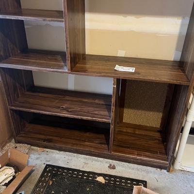 Wood entertainment shelf some scratches sturdy