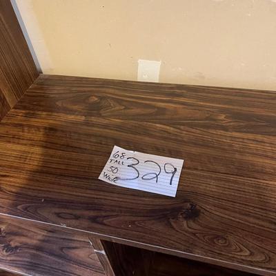 Wood entertainment shelf some scratches sturdy