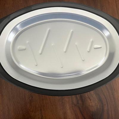 Vintage Nordic Ware No. 510 Platter Holder Steak Plates Stainless Steel Set of 4
