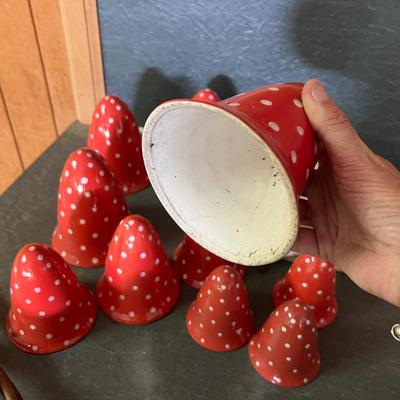 Ceramic & Glass Mushroom Stakes Plus More Ceramic Garden Art (G-RG)