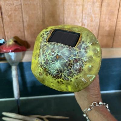 Ceramic & Glass Mushroom Stakes Plus More Ceramic Garden Art (G-RG)