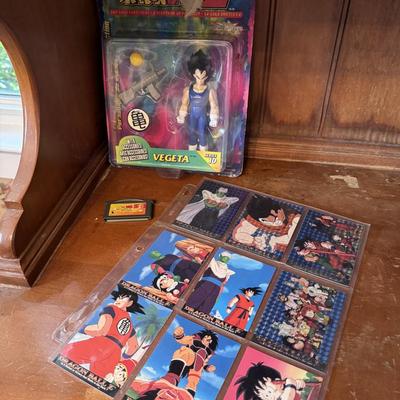Dragonball Z Lot- Holographic Cards, Vegeta (series 10), and Atari Game