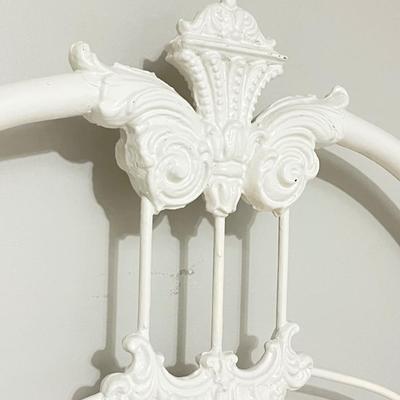 Vtg. White Iron Full Size Bed With Mattress