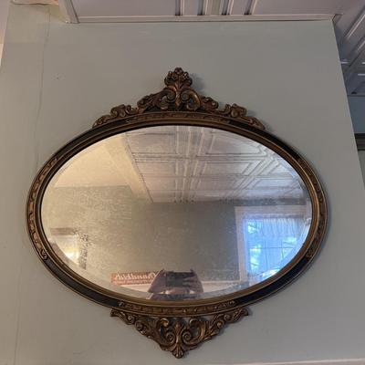 Antique Hanging Oval Mirror