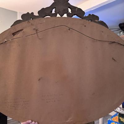 Antique Hanging Oval Mirror