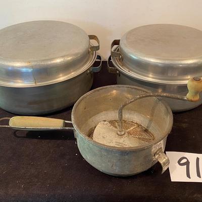 Vintage Pans and Sifter