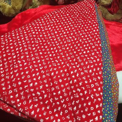 2 OLD WORLD TYPE SANTAS, TREE SKIRTS AND MORE