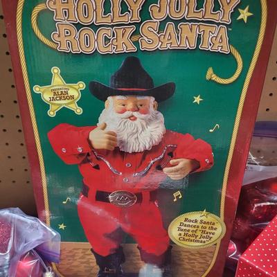 DANCING SANTA, TREE TOPPER, ORNAMENTS AND GIFT BOXES