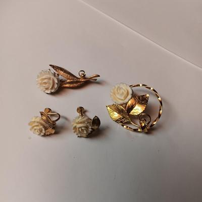 MATCHING BROOCHES AND CLIP ON EARRINGS