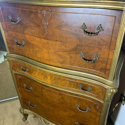 SIX Piece Bedroom Set Vanity Dresser Chest of Drawers Bed & Nightstand