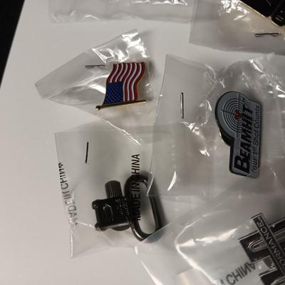 FIREARMS ADVERTISING & OTHER PINS AND KEYCHAINS