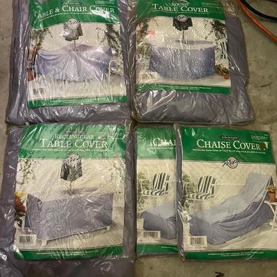 Lot of 5 New Heavy Duty Vinyl Table and Chair Covers