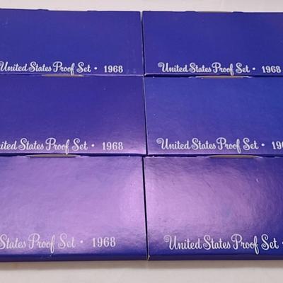 Set of Six 1968 U. S. Mint Proof Coin Set (#316)