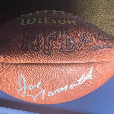 Joe Namath Signed Football In Display Case