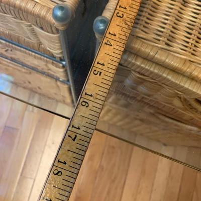 4’ Wide Glass Top Storage Table