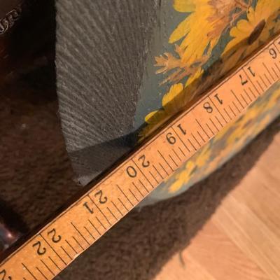 Hand Painted Antique Barrel Lid Decor