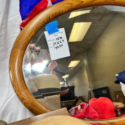 Hats hanging oval mirror, Cigar Spittoon