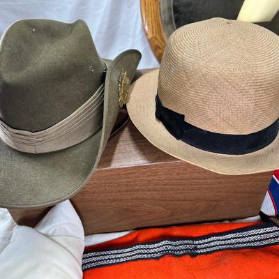 Hats hanging oval mirror, Cigar Spittoon