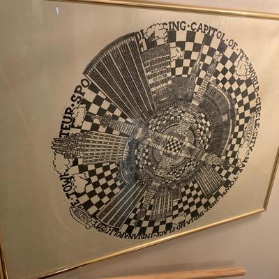 Huge 3’ x 3’ Indianapolis Framed Art