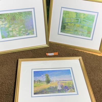 THREE Claude Monet Framed Prints