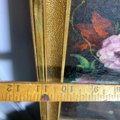 Still Life Floral Framed Oil On Board w/Appraisal