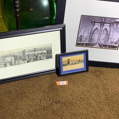 Brooklyn Lot Signed Sketch Photo Vintage Postcard - All Framed