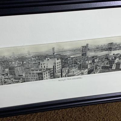 Brooklyn Lot Signed Sketch Photo Vintage Postcard - All Framed