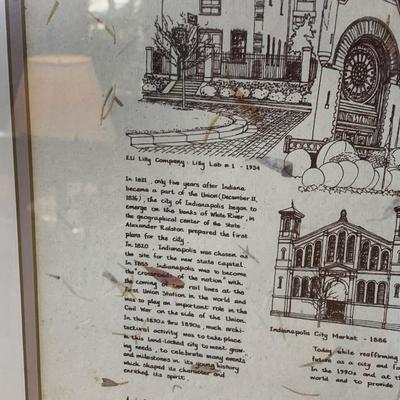 Large Indianapolis Points of Interest Framed