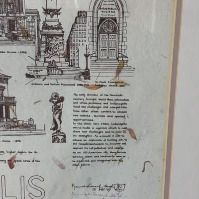 Large Indianapolis Points of Interest Framed